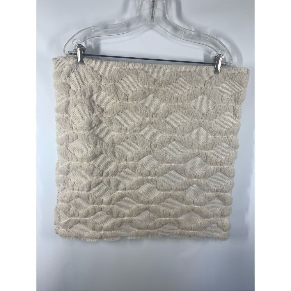 Chenille Cream Diamond Pattern Decor Pillow Cases 20x20" Set of 2